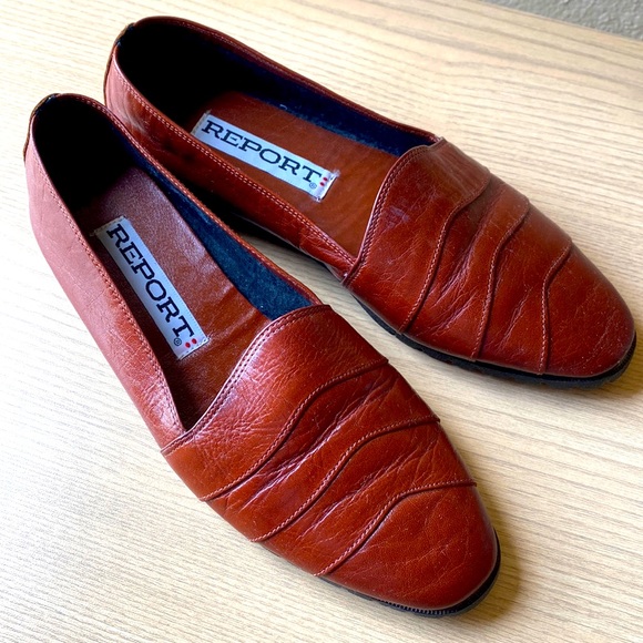 Vintage Women’s Loafers Leather Brown size 10 90s 80s Report - Picture 7 of 17
